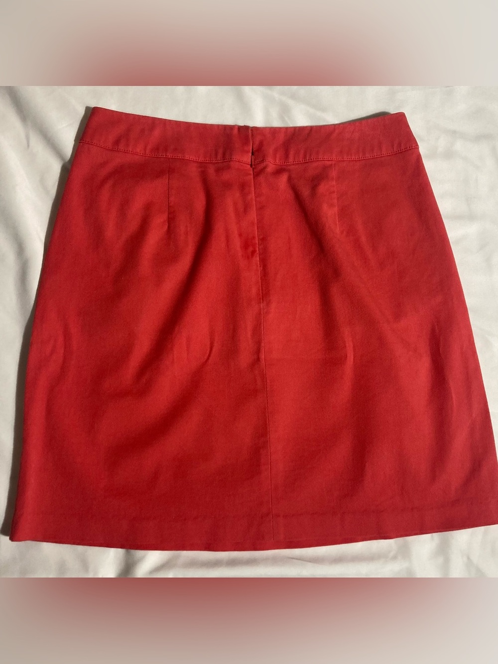 Boden Coral A-Line Ruched Front Mini Skirt Textured Cotton Stretch size 6R